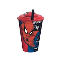 Vaso con Tapa 3D Spiderman 415 Ml